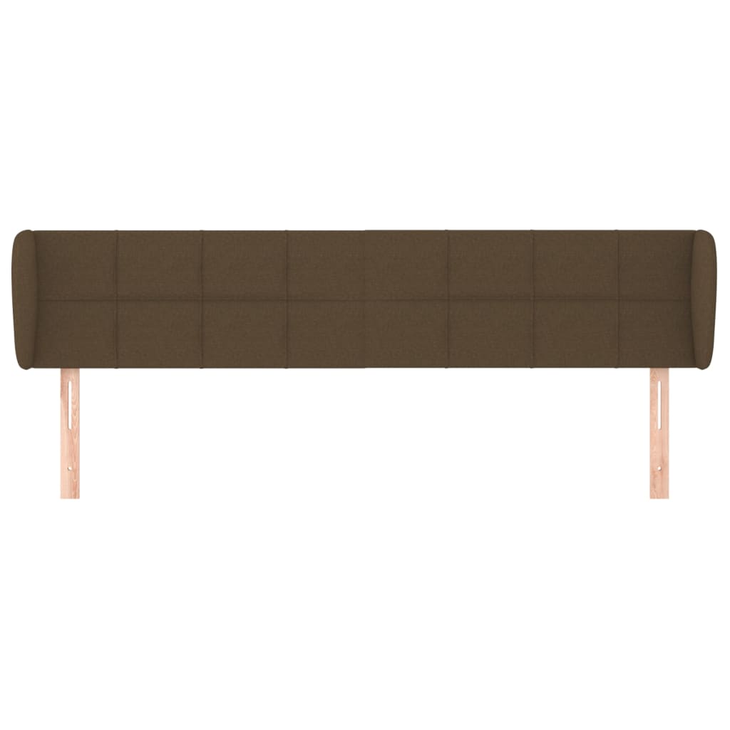 vidaXL Hoofdbord met randen 183x23x78/88 cm stof donkerbruin afbeelding