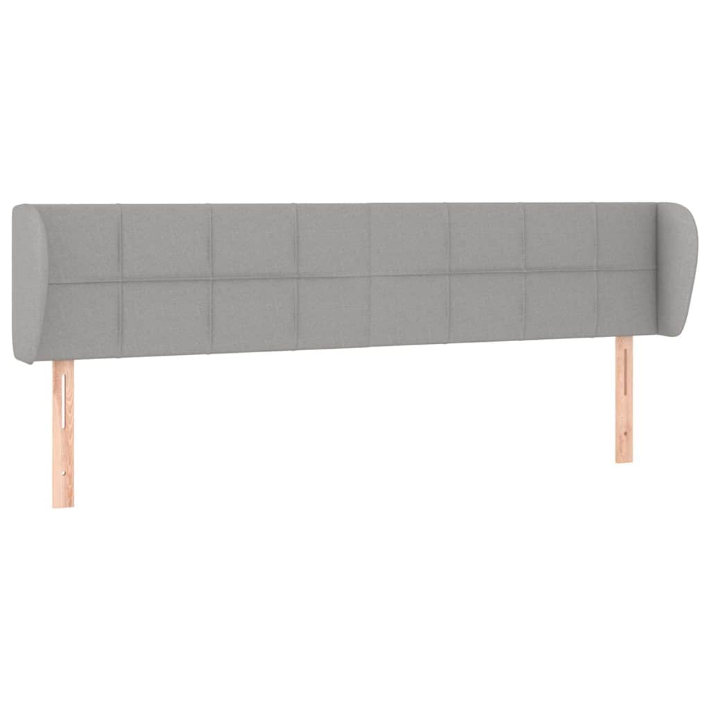 vidaXL Hoofdbord met randen 203x23x78/88 cm stof lichtgrijs grijs, foto 3