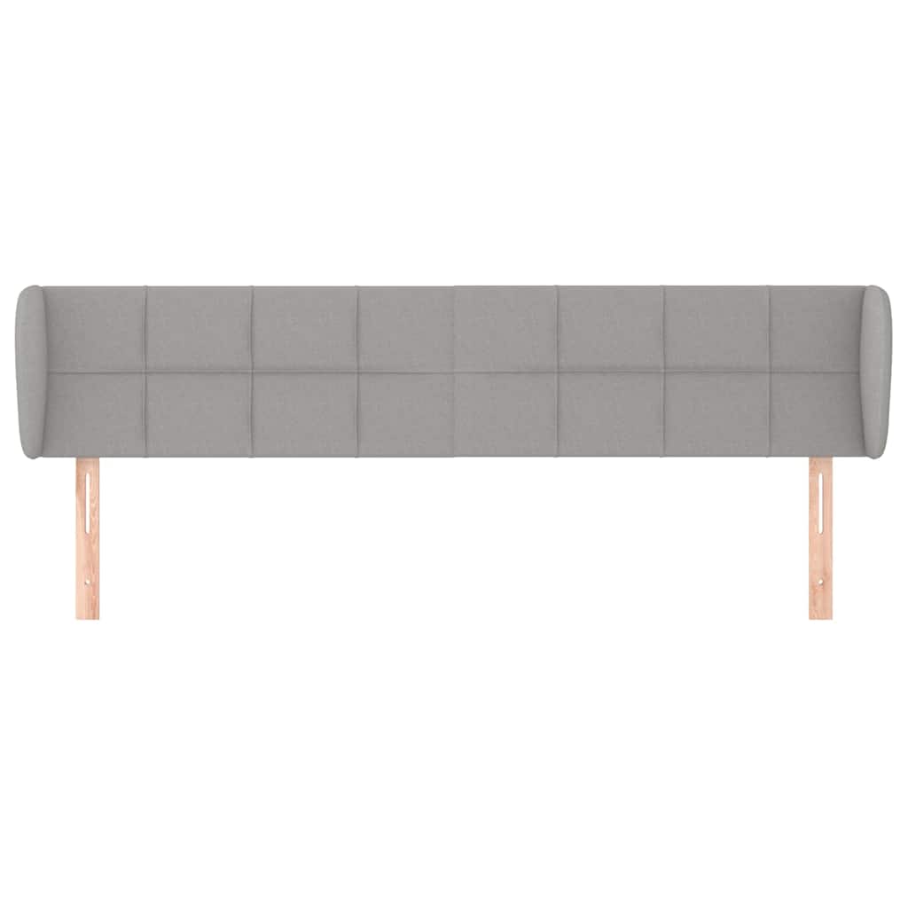vidaXL Hoofdbord met randen 203x23x78/88 cm stof lichtgrijs grijs, foto 2