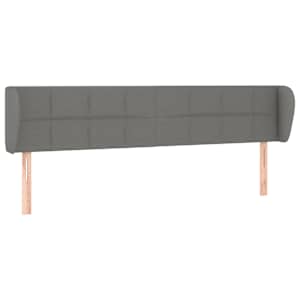Čelo postele typu ušák tmavě šedé 203x23x78/88 cm textil - obrázek 2