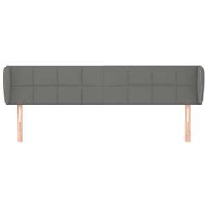 Čelo postele typu ušák tmavě šedé 203x23x78/88 cm textil - obrázek 3