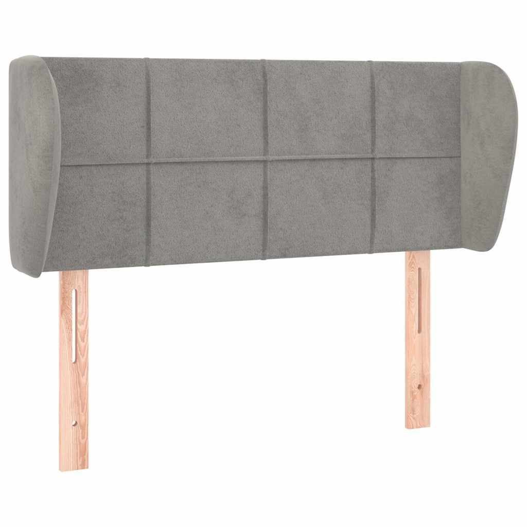 vidaXL Hoofdbord met randen 83x23x78/88 cm fluweel lichtgrijs grijs, foto 3