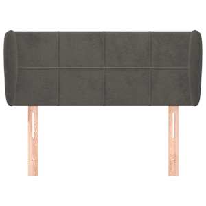 Čelo postele typu ušák tmavě šedé 83x23x78/88 cm samet - obrázek 3