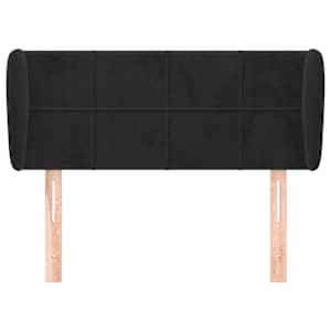 Čelo postele typu ušák černé 83x23x78/88 cm samet - obrázek 3