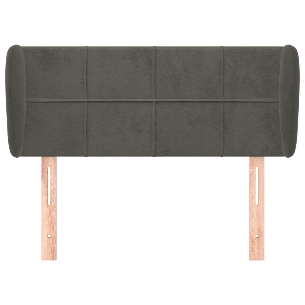 vidaXL Hoofdbord met randen 93x23x78/88 cm fluweel donkergrijs afbeelding