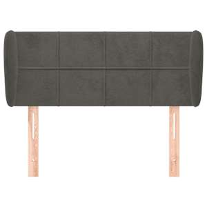 Čelo postele typu ušák tmavě šedé 93x23x78/88 cm samet - obrázek 3