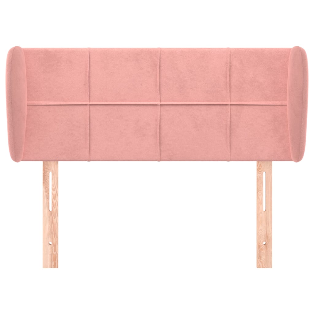 vidaXL Hoofdbord met randen 93x23x78/88 cm fluweel roze afbeelding
