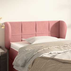 Čelo postele typu ušák růžová 93x23x78/88 cm samet - obrázek 1