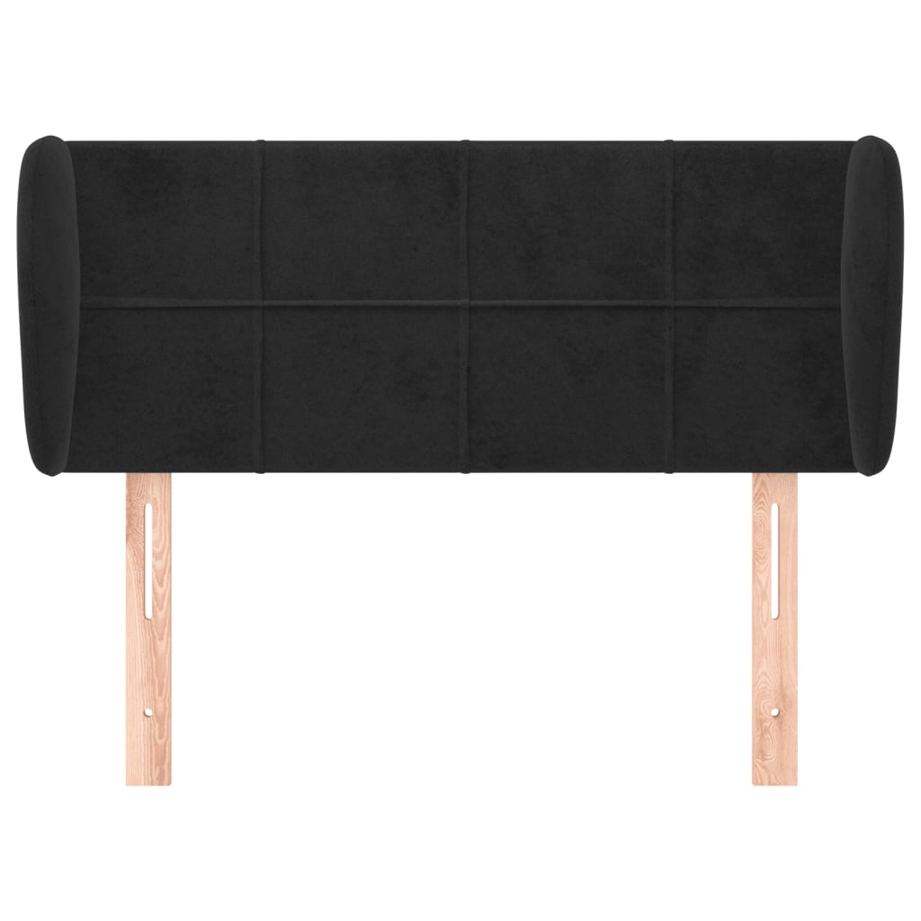 vidaXL Hoofdbord met randen 103x23x78/88 cm fluweel zwart afbeelding