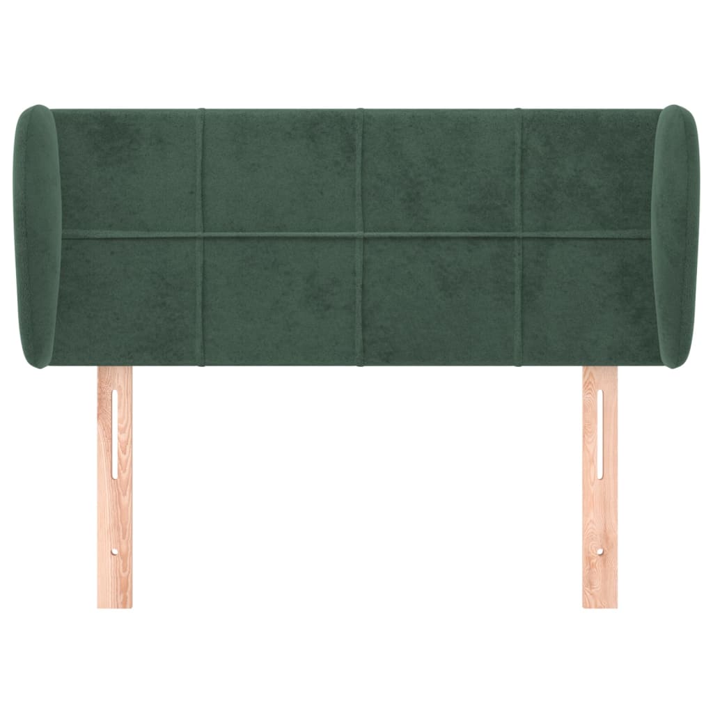 Tăblie de pat cu aripioare verde închis 103x23x78/88 cm catifea