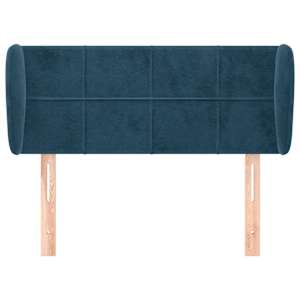 Čelo postele typu ušák tmavě modré 103x23x78/88 cm samet - obrázek 3