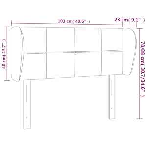 Čelo postele typu ušák růžová 103x23x78/88 cm samet - obrázek 9
