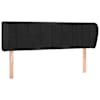vidaXL voodipeats servadega, must, 147x23x78/88 cm, samet