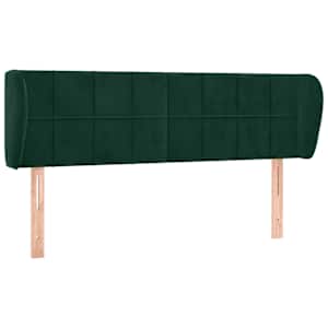 Čelo postele typu ušák tmavě zelené 147x23x78/88 cm samet - obrázek 2