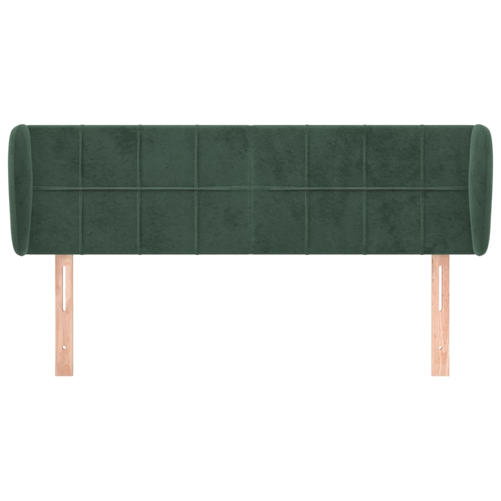 vidaXL Hoofdbord met randen 147x23x78/88 cm fluweel donkergroen afbeelding
