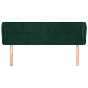 Čelo postele typu ušák tmavě zelené 147x23x78/88 cm samet - obrázek 3