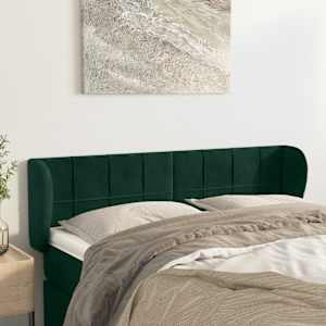 Čelo postele typu ušák tmavě zelené 147x23x78/88 cm samet - obrázek 1