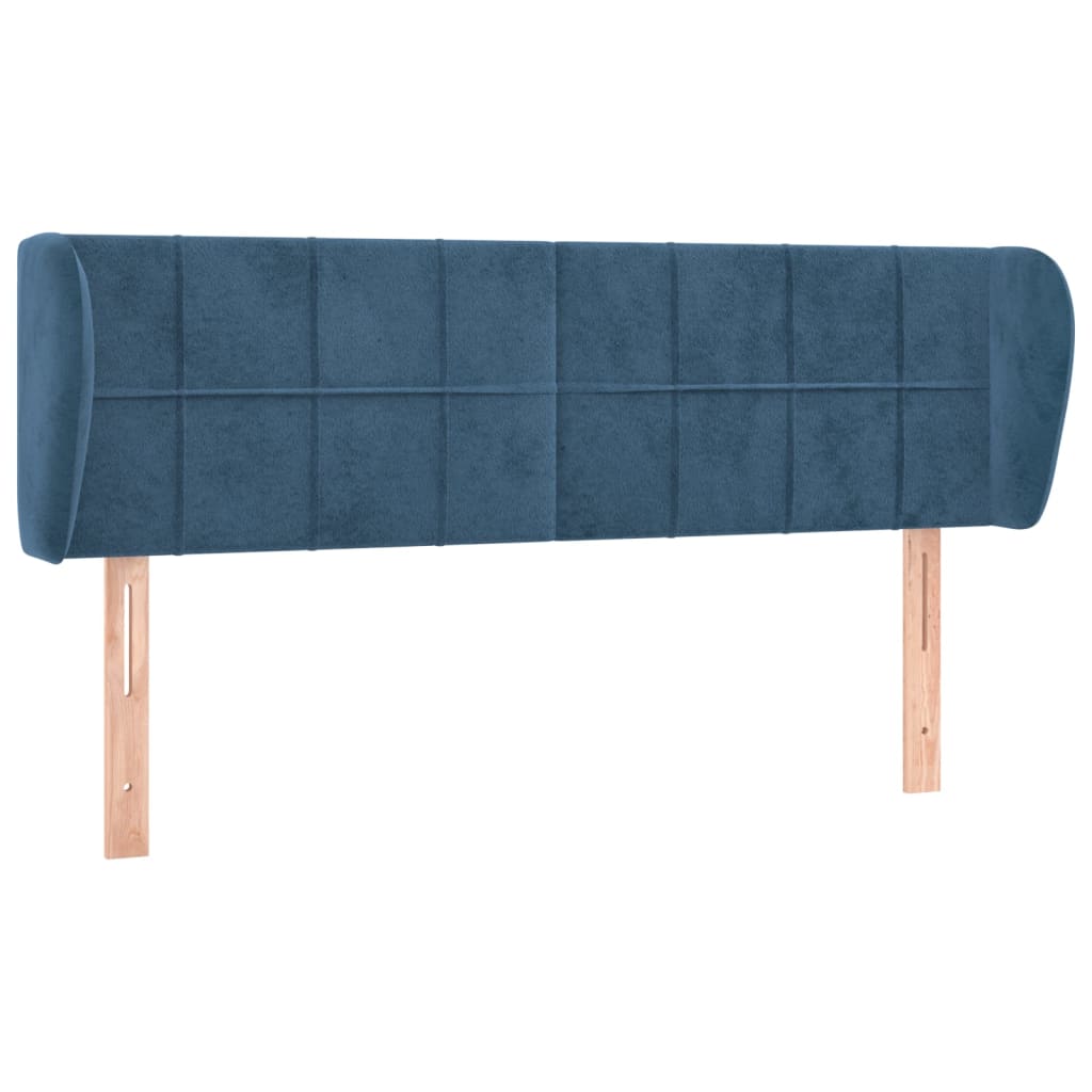vidaXL Čelo postele typu ušák tmavě modré 147x23x78/88 cm samet