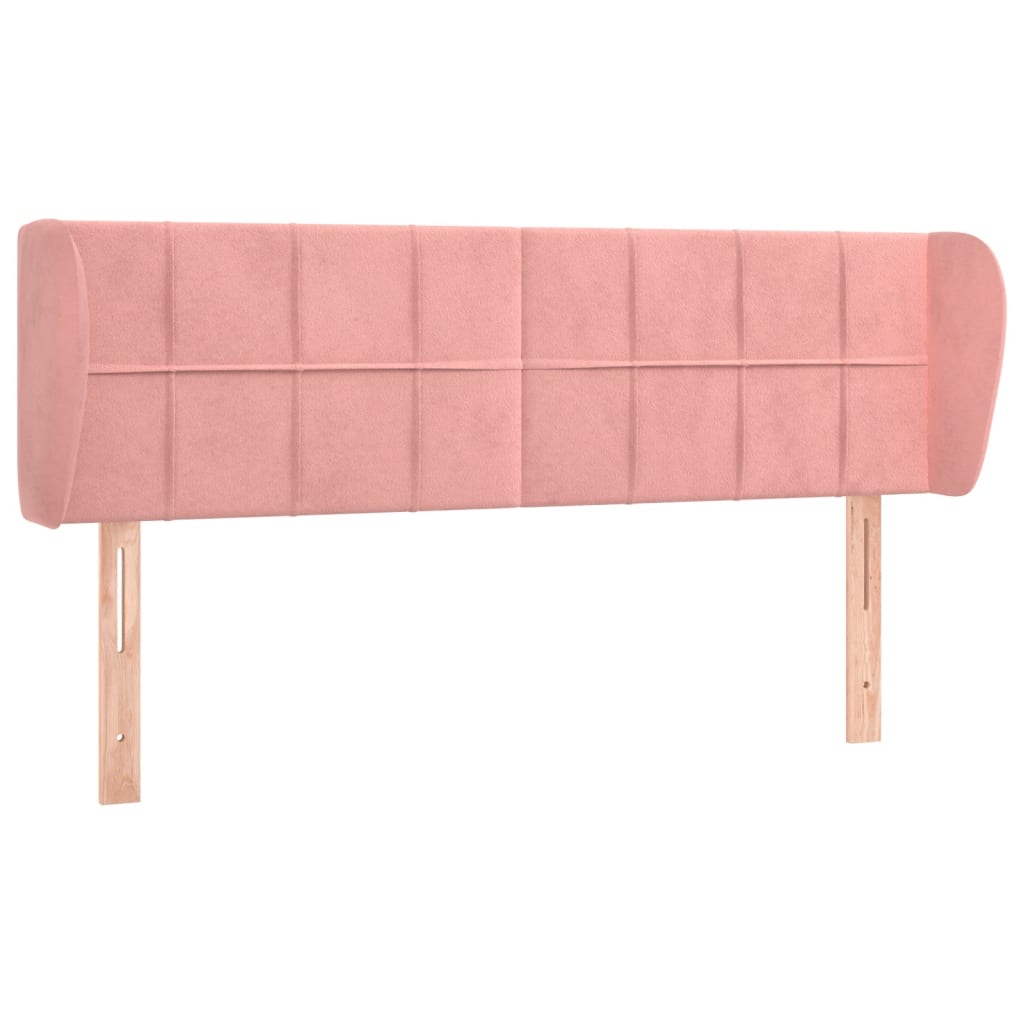 vidaXL Čelo postele typu ušák růžová 147x23x78/88 cm samet