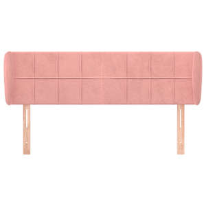 Čelo postele typu ušák růžová 147x23x78/88 cm samet - obrázek 3