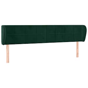 Čelo postele typu ušák tmavě zelené 163x23x78/88 cm samet - obrázek 2