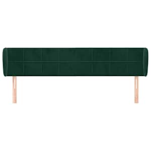 Čelo postele typu ušák tmavě zelené 163x23x78/88 cm samet - obrázek 3