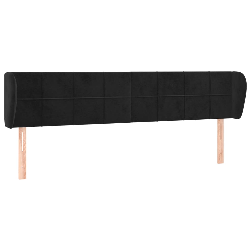 vidaXL Čelo postele typu ušák černé 183x23x78/88 cm samet