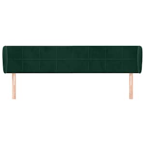 Čelo postele typu ušák tmavě zelené 183x23x78/88 cm samet - obrázek 3