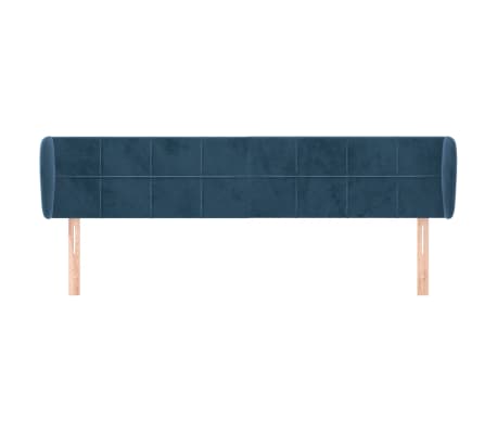 vidaXL Hoofdbord met randen 183x23x78/88 cm fluweel donkerblauw