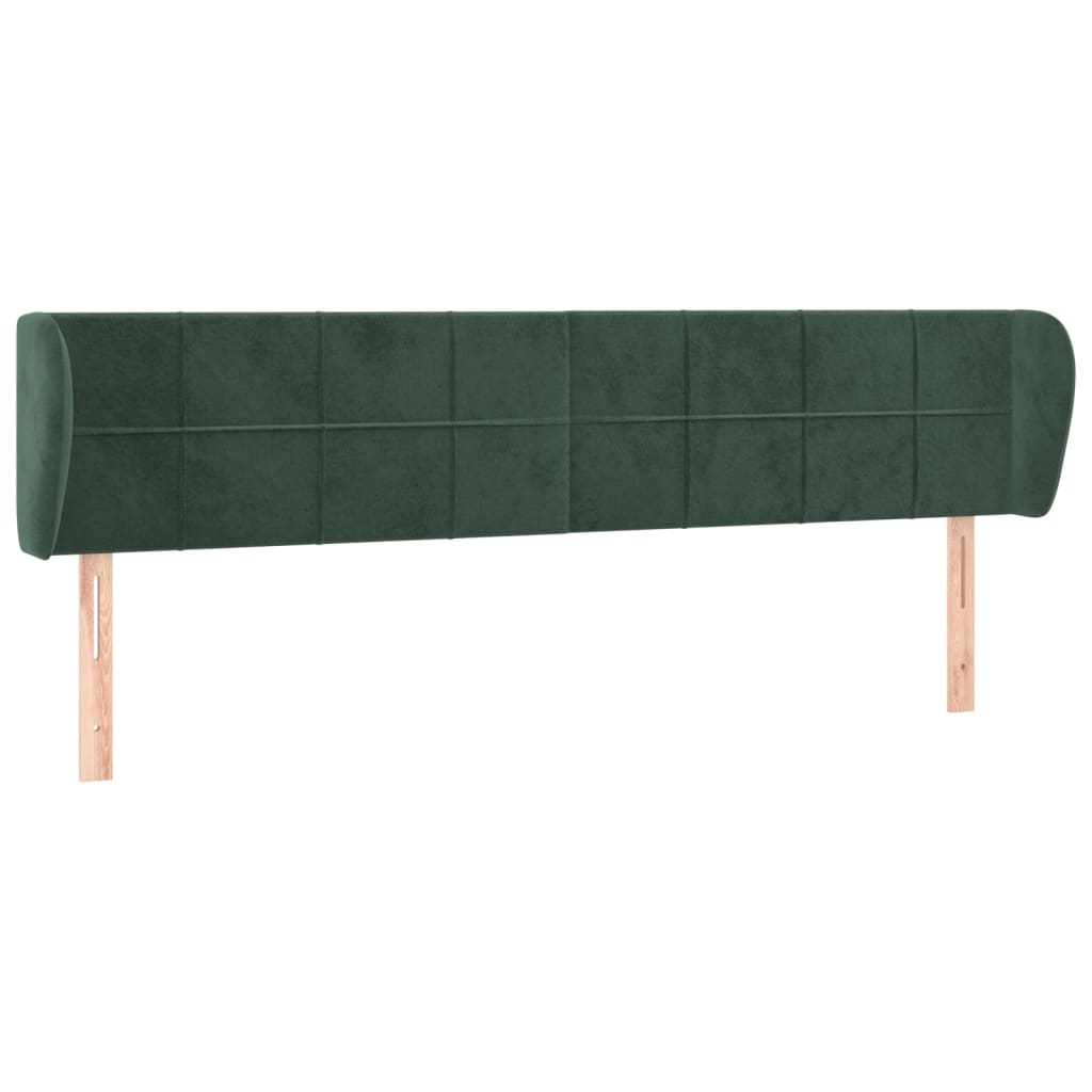 vidaXL Hoofdbord met randen 203x23x78/88 cm fluweel donkergroen