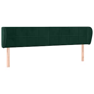 Čelo postele typu ušák tmavě zelené 203x23x78/88 cm samet - obrázek 2