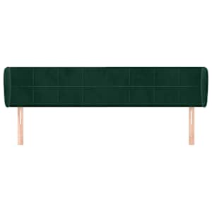 Čelo postele typu ušák tmavě zelené 203x23x78/88 cm samet - obrázek 3