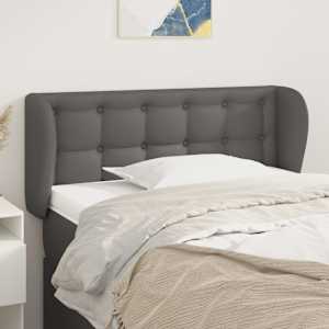 Čelo postele typu ušák šedá 83x23x78/88 cm umělá kůže - obrázek 1