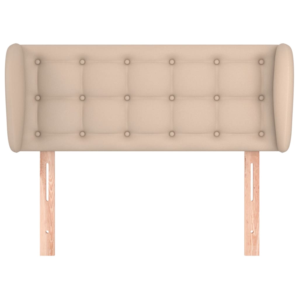 vidaXL Hoofdbord met randen 83x23x78/88 cm kunstleer cappuccinokleur afbeelding