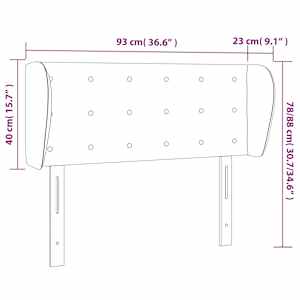 Čelo postele typu ušák bílá 93x23x78/88 cm umělá kůže - obrázek 9