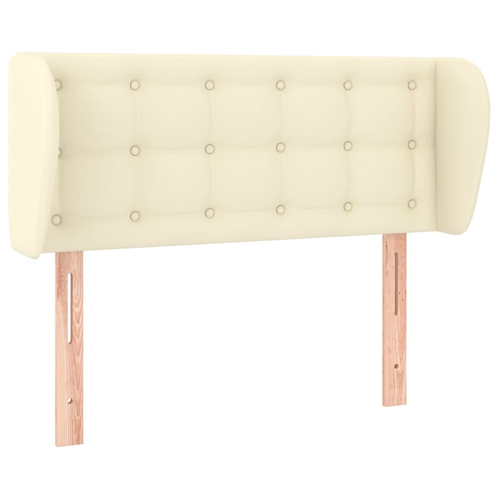 E-shop vidaXL Čelo postele so záhybmi krémový 93x23x78/88 cm umelá koža