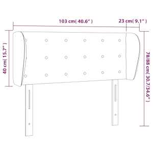 Čelo postele typu ušák šedá 103x23x78/88 cm umělá kůže - obrázek 9