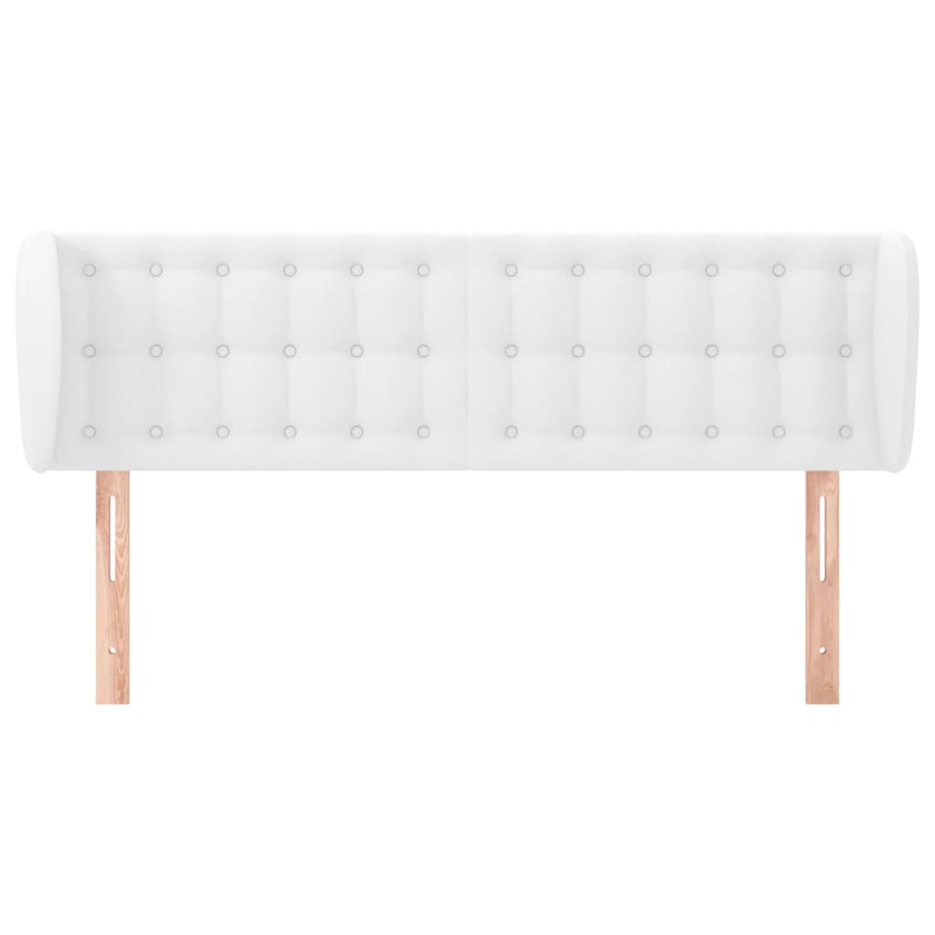 vidaXL Hoofdbord met randen 147x23x78/88 cm kunstleer wit afbeelding