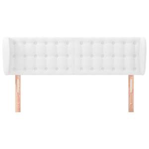 Čelo postele typu ušák bílá 147x23x78/88 cm umělá kůže - obrázek 3
