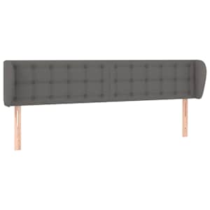 Čelo postele typu ušák šedá 163x23x78/88 cm umělá kůže - obrázek 2