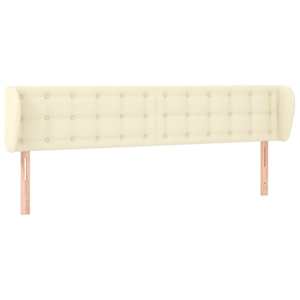 Čelo postele typu ušák krémové 183x23x78/88 cm umělá kůže - obrázek 2