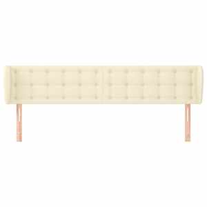 Čelo postele typu ušák krémové 183x23x78/88 cm umělá kůže - obrázek 3