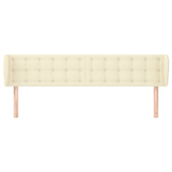 vidaXL sengegavl med kanter 183x23x78/88 cm kunstl&aelig;der cremefarvet