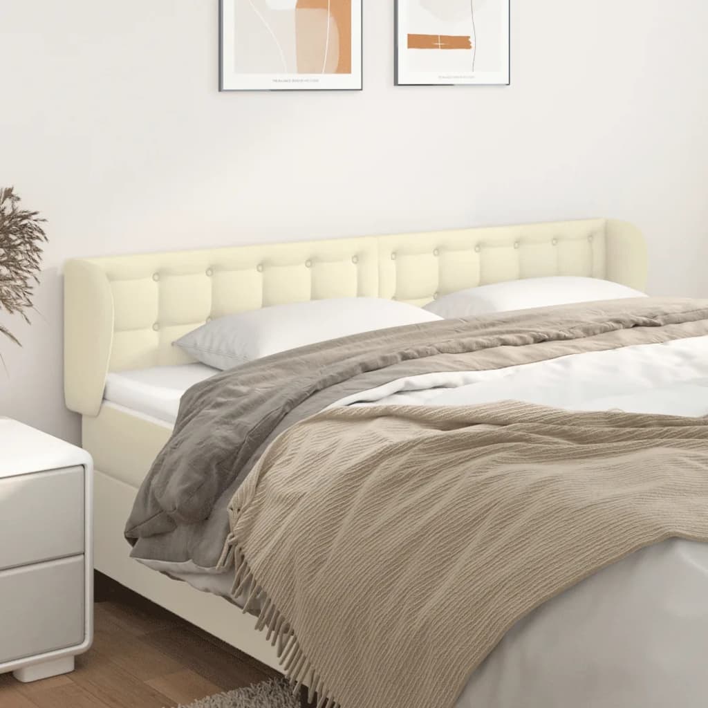 vidaXL Testiera ad Orecchio Crema 183x23x78/88 cm in Similpelle