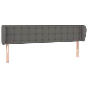 Čelo postele typu ušák šedá 183x23x78/88 cm umělá kůže - obrázek 2