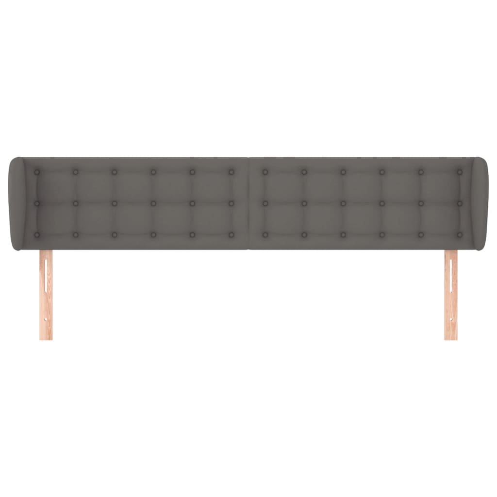 vidaXL Hoofdbord met randen 183x23x78/88 cm kunstleer grijs afbeelding