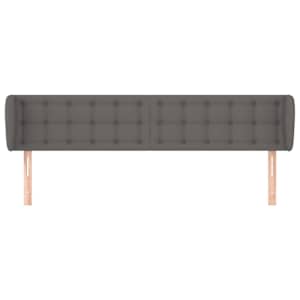 Čelo postele typu ušák šedá 183x23x78/88 cm umělá kůže - obrázek 3