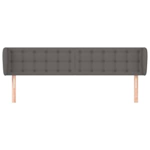 Čelo postele typu ušák šedá 203x23x78/88 cm umělá kůže - obrázek 3