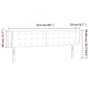 Čelo postele typu ušák šedá 203x23x78/88 cm umělá kůže - obrázek 9