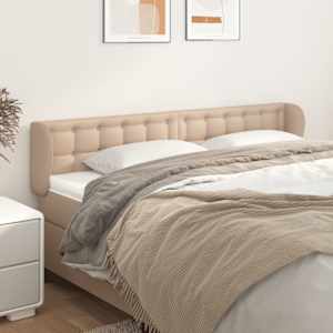 Vzglavje z ušesi kapučino 203x23x78/88 cm umetno usnje